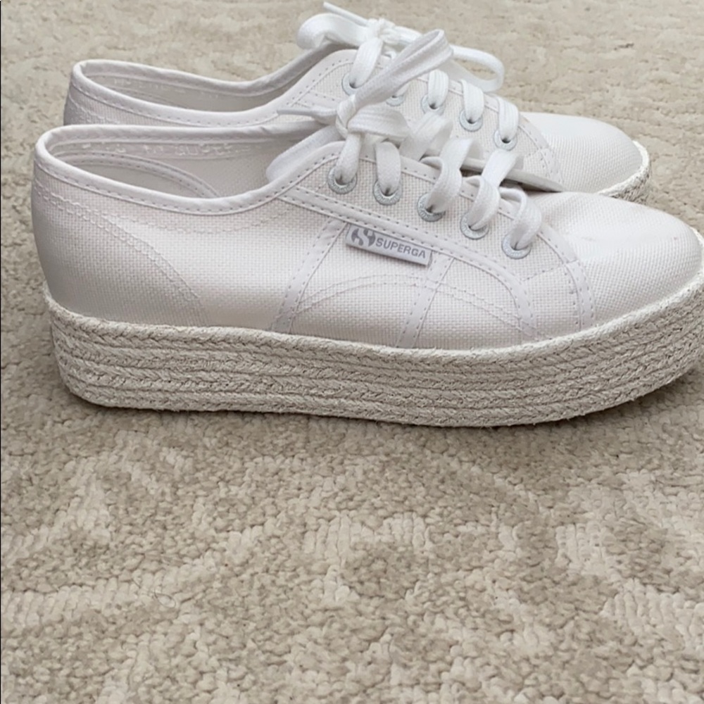 NWT White Superga Platform Espadrille sneakers